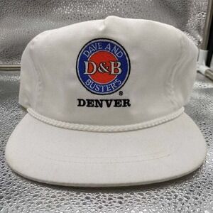 Dave and Busters Hat‎ Mens OSFA White Denver Rope Snapback Vintage Arcade Cap